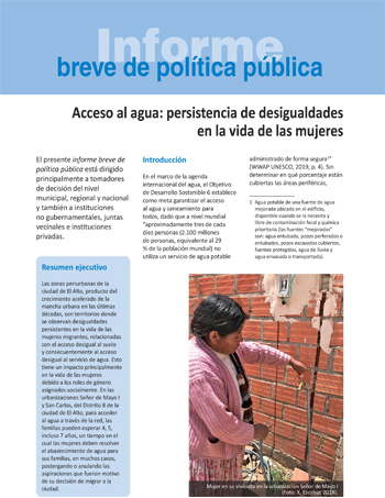 Acceso al agua: persistencia de desigualdades en la vida de las mujeres